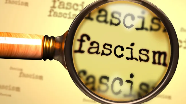 Fascism magnifying glass